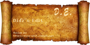 Diós Edit névjegykártya